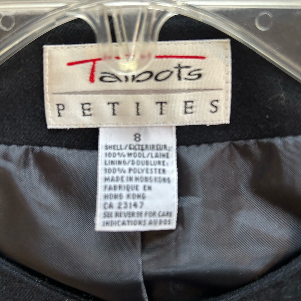 Talbots Black Wool Blazer size 8P gold buttons - Picture 2 of 10